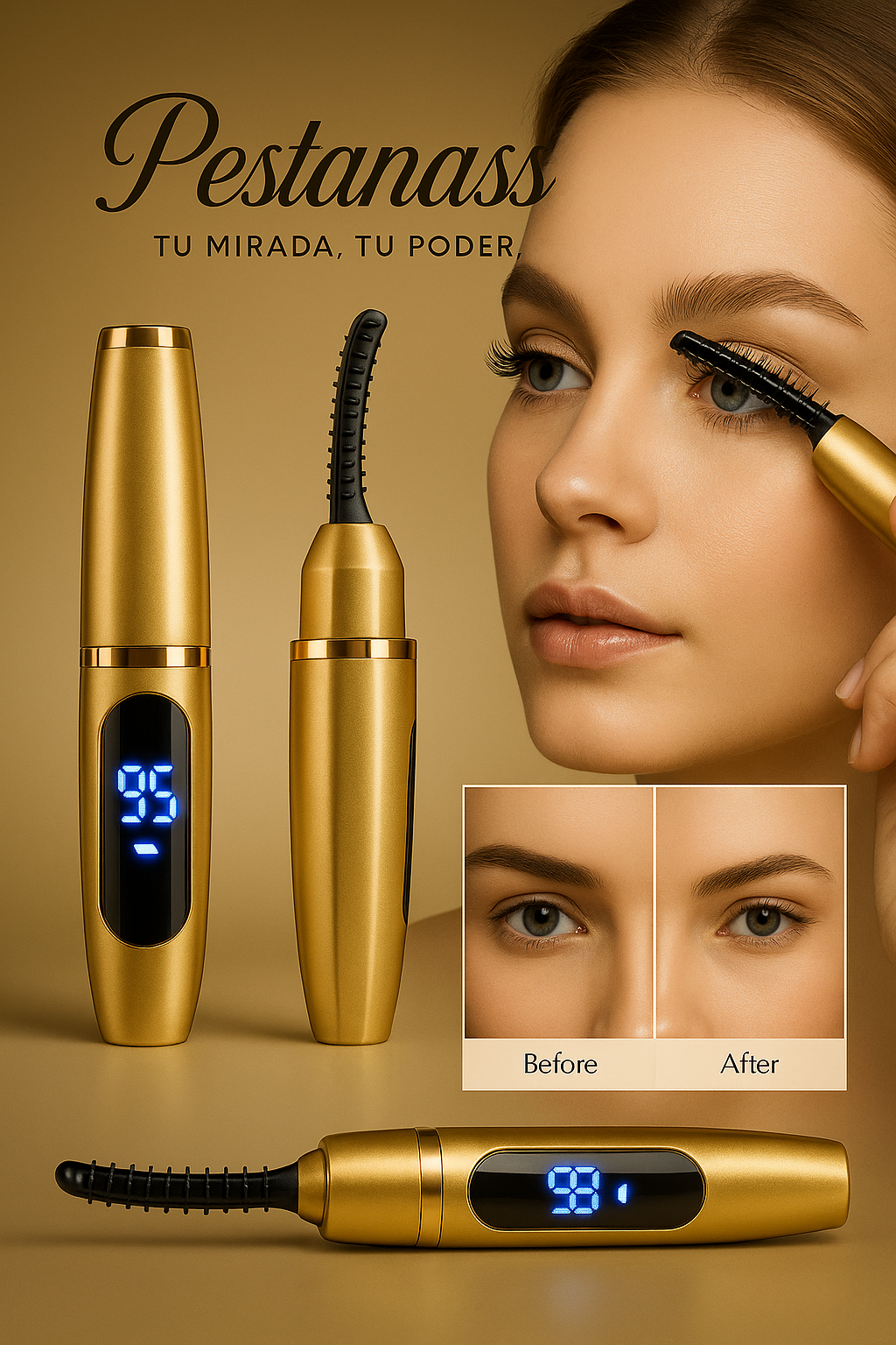 Rizador de pestañas eléctrico, rizador de planchado, Cero Daño, más Natural, calefacción, pantalla Digital, rizador de pestañas, rizo de larga duración